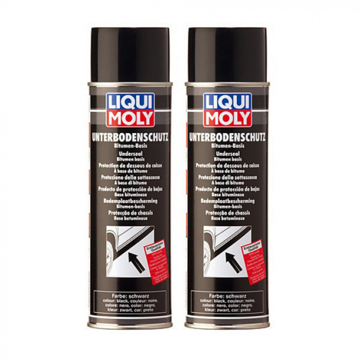 Pachet 2 x Spray Liqui Moly antifon protectie sasiu pe baza de bitum - negru, 500 ml