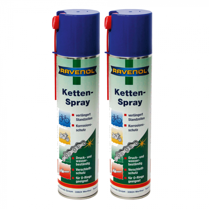 Pachet 2 x Spray Ravenol Ketten Spray pentru lubrifiere lanturi moto 400 ml