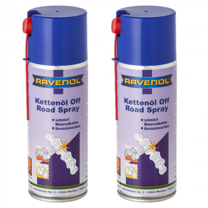 Pachet 2 x spray Ravenol Kettenoel Off Road pentru ungere lant 400 ml