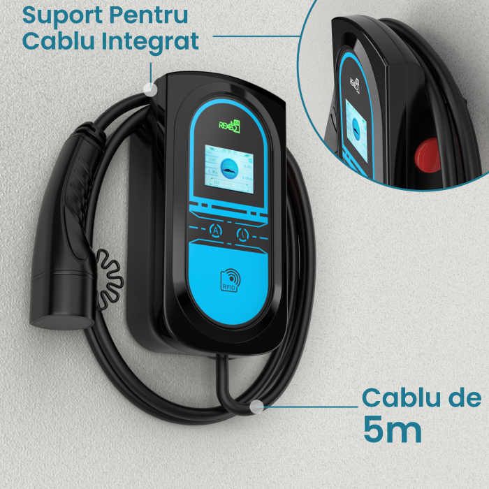 Statie de incarcare REXED pentru masini electrice - 11 kw, 32A - WIFI, 3 cartele RFID [5]
