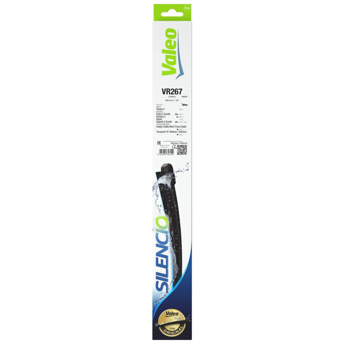 Stergator luneta Valeo Silencio 400mm VR267 Pentru Seat Toledo, Skoda Fabia III Combi, Octavia III, Rapid, Superb II Combi, VW Caddy,  Transporter T6