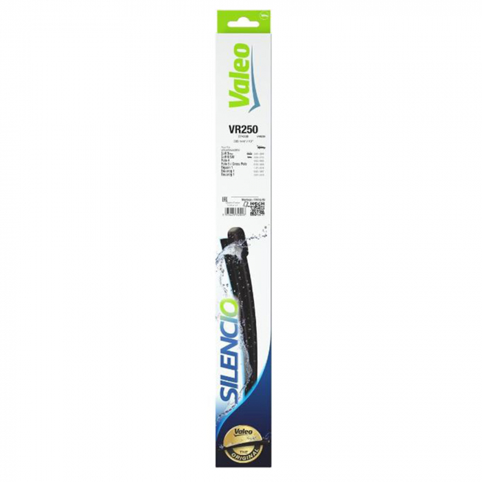 Stergator luneta Valeo Silencio flat 335mm VR250 pentru Seat Altea, Ibiza IV, Skoda Fabia II, Golf Plus V, Golf V, Golf VI, Polo, Tiguan, Touareg