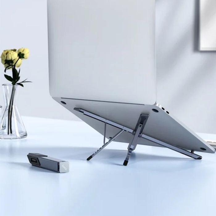 Suport Birou Pliabil pentru Laptop și Tabletă Hoco HD9, Metalic, Gri [6]