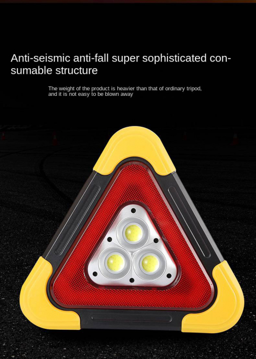 Triunghi reflectorizant cu 3 LED incarcare solara/ USB si 5 moduri de avertizare [2]