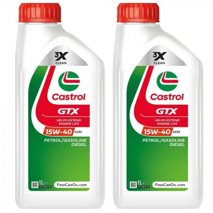 Pachet 2 litri Ulei Castrol GTX 15W40 A3 B3