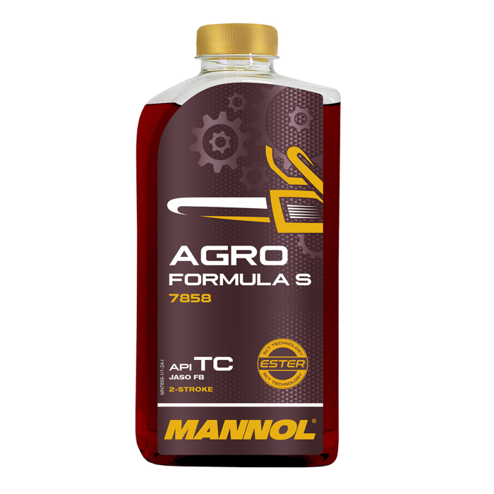Ulei MANNOL Agro Formula S - 1 Litru, Sintetic 2-Takt (Utilizare Intensivă, Fără Fum) [1]