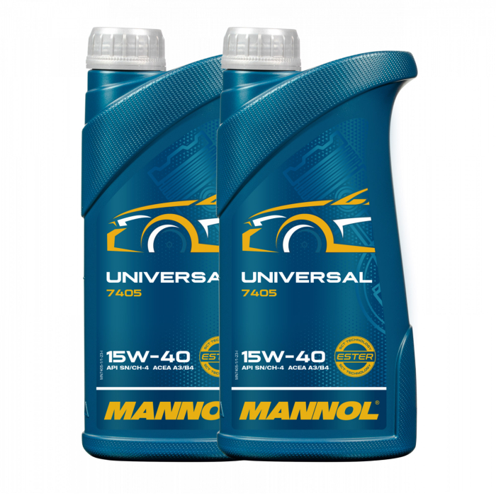 Pachet 2 litri Ulei Motor Mannol Universal 15W-40 (Mineral, Protecție Extinsă) [1]