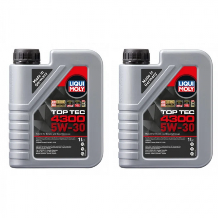 Pachet 2 litri Ulei Motor Sintetic Liqui Moly Top Tec 4300 5W30