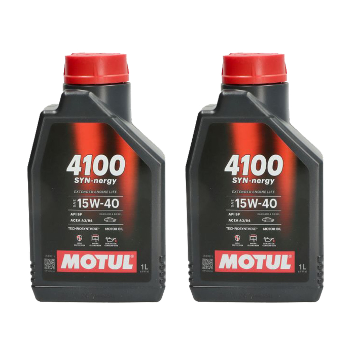 Pachet 2 litri ulei Motul 4100 SYN-NER 15W40 – Protecție fiabilă și performanță pentru motoare pe benzină și diesel [1]