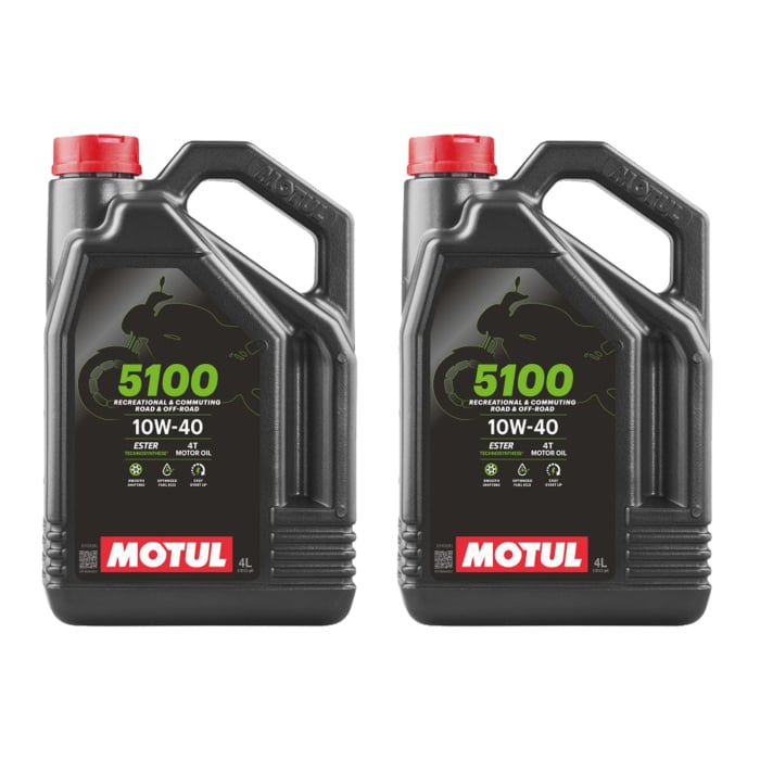 Pachet 8 litri ulei Motul 5100 10W40 ,   Protectie fiabila si performanta constanta pentru motociclete 4T