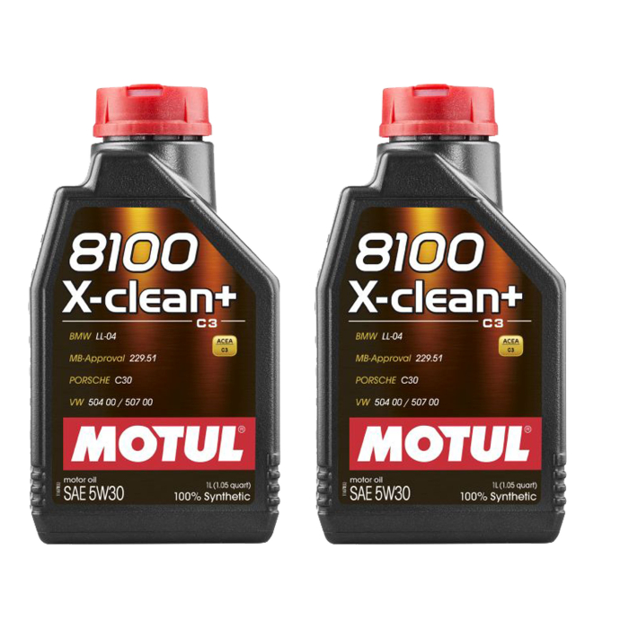 Pachet 2 litri ulei Motul 8100 X-Clean+ 5W30 ,   Protectie premium pentru motoare BMW, VW, Mercedes si Porsche