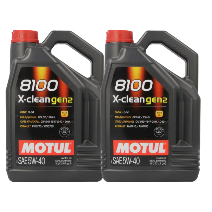 Pachet 10 litri ulei Motul 8100 X-Clean GEN2 5W40  ,   Protectie premium si performanta pentru motoare moderne