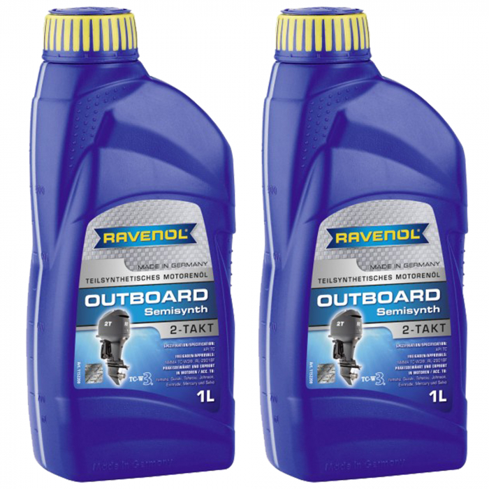 Pachet 2 litri ulei Ravenol 2T Outboardoel Teilsynth