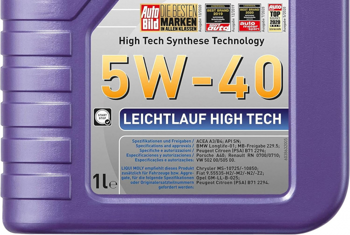 Ulei sintetic Liqui Moly Leichtlauf High Tech A3/B4 5W40 1 litru [2]