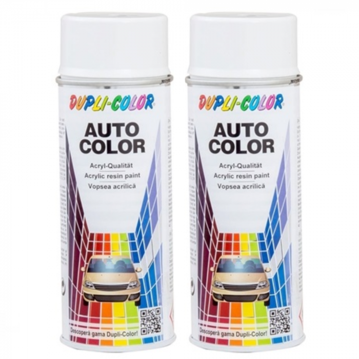 Pachet 2 x Vopsea spray auto Dacia alb boreal Dupli Color  350 ml