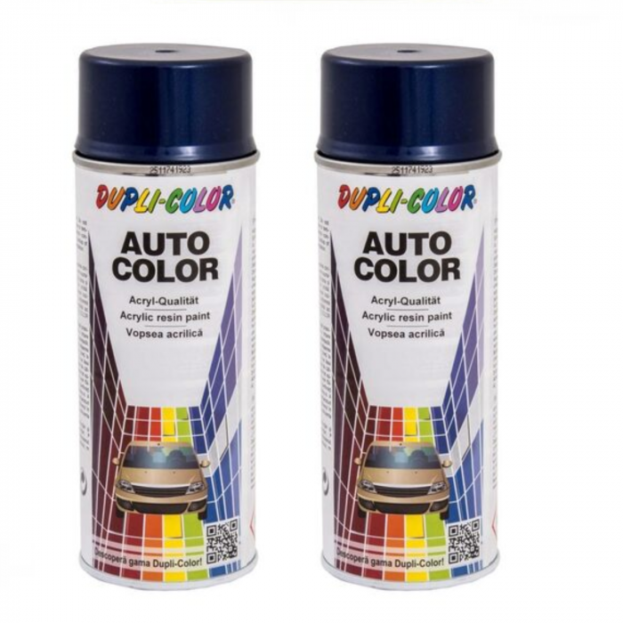 Pachet 2 x Vopsea spray auto Dacia albastru spectral metalizata Dupli-Color 350 ml