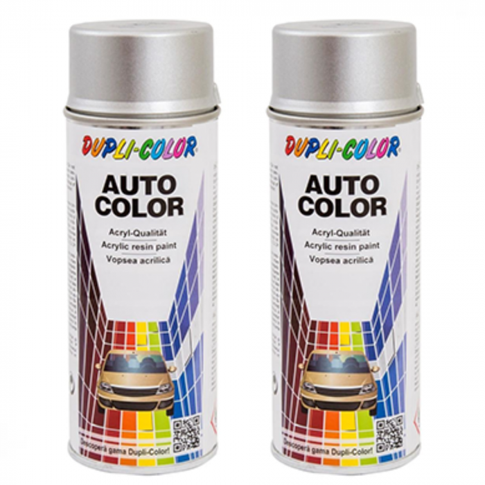 Pachet 2 x Vopsea Spray Auto Dacia Argintiu Stelar Metalizata Dupli-Color 350 ml