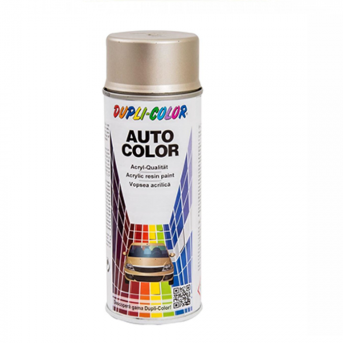 Vopsea spray auto Dacia crem auriu metalizata Dupli Color 350 ml