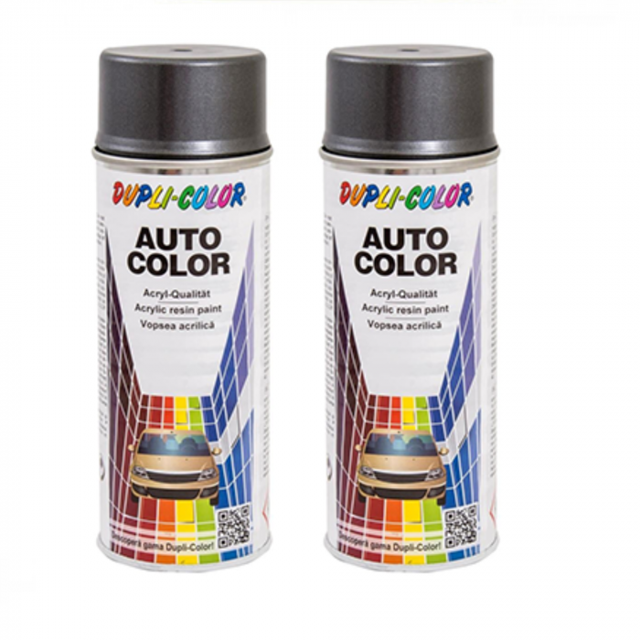 Pachet 2 x Vopsea spray auto Dacia gri metal metalizata Dupli-Color 350 ml