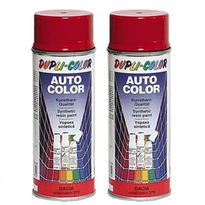 Pachet  2 x Vopsea Spray Auto Dacia Rosu 275 Dupli Color 350 ml