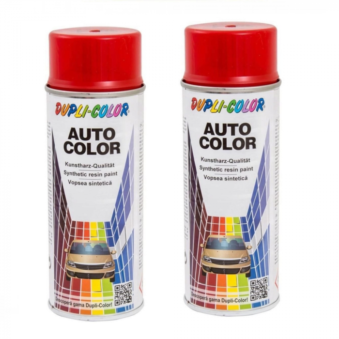 Pachet 2 x Vopsea Spray Auto Dacia Rosu Imperial Dupli-Color 350 ml