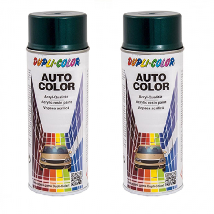 Pachet 2 x Vopsea spray auto Dacia verde Polinezia metalizata Dupli Color 350 ml
