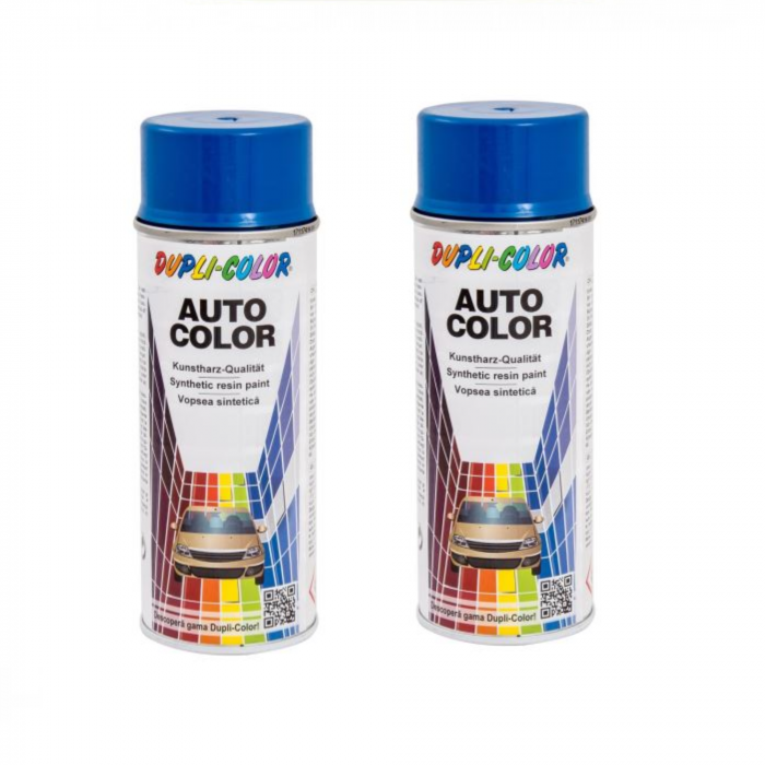 Pachet 2 x Vopsea spray auto  Dupli Color Dacia albastru mediu 350ml
