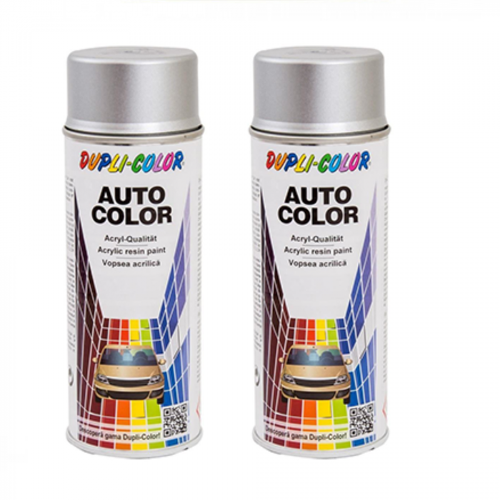 Pachet 2 x Vopsea spray auto  Dupli Color gri platina metalizata 350ml