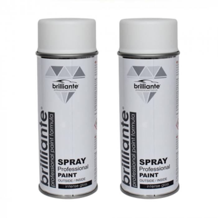 Pachet 2 x Vopsea Spray Brilliante Alb Clasic Mat RAL 9003 400 ml