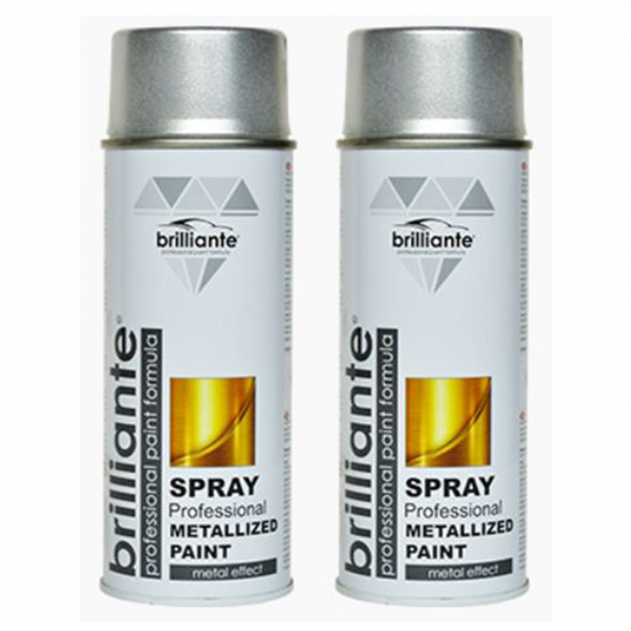 Pachet 2 x vopsea spray Brilliante gri metalizat 400 ml