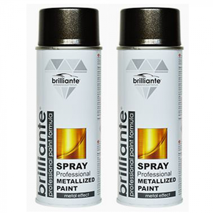Pachet 2 x Vopsea Spray Brilliante Metalizata Negru 400 ml