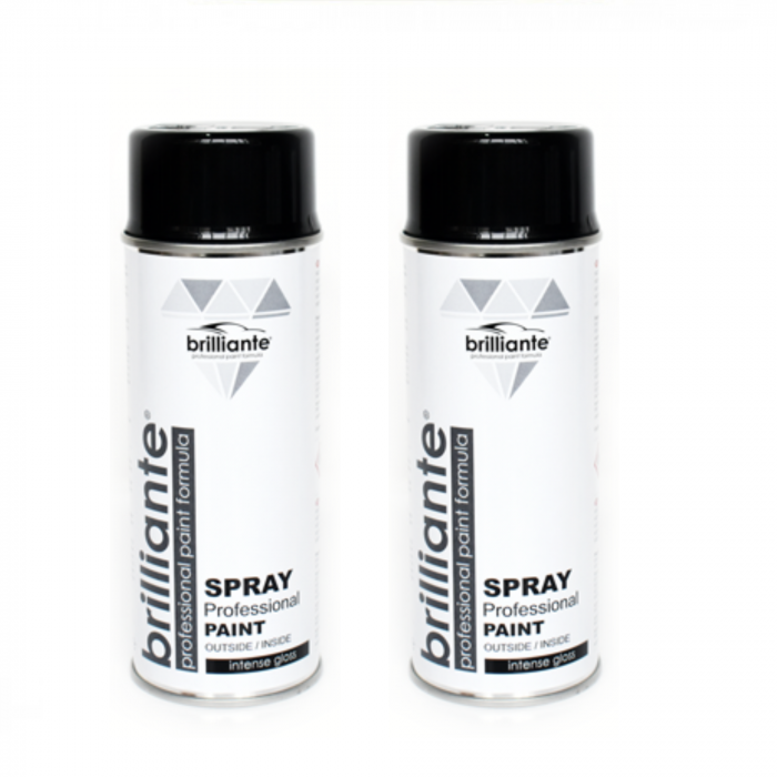 Pachet 2 x Vopsea Spray Brilliante Negru Lucios RAL 9005 400 ml