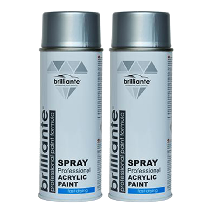 Pachet 2 x Vopsea spray Brilliante RAL 900 Aluminiu White 400 ml