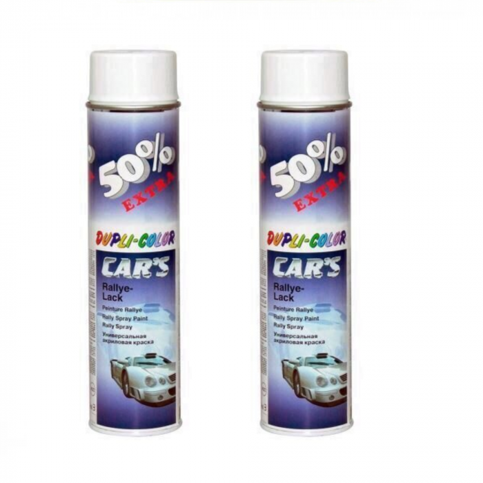 Pachet 2 x Vopsea spray  Dupli-color alb lucios pentru jante 600 ml alb