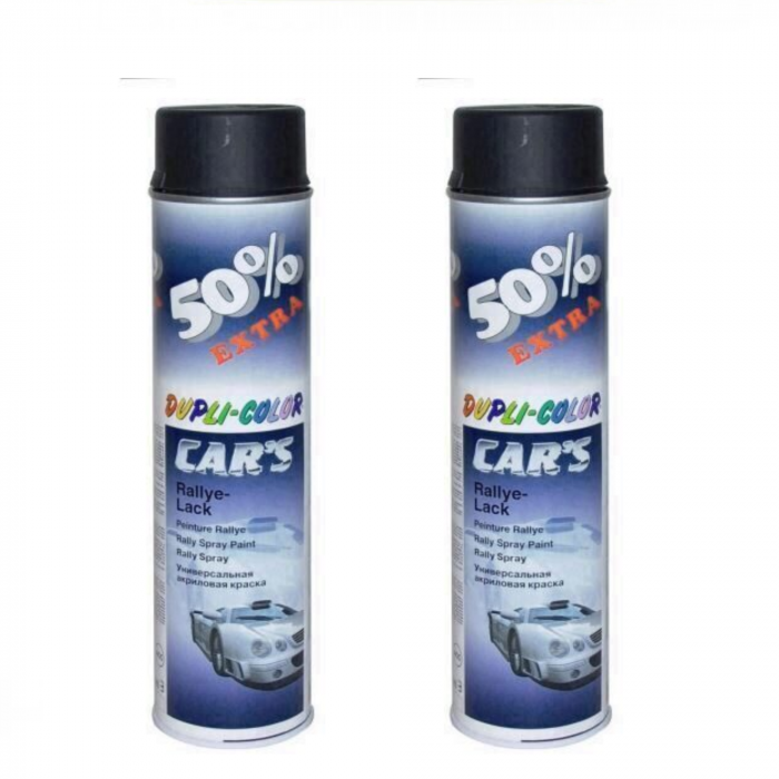 Pachet 2 x Vopsea Spray Negru Mat pentru Jante 600 ml Dupli Color