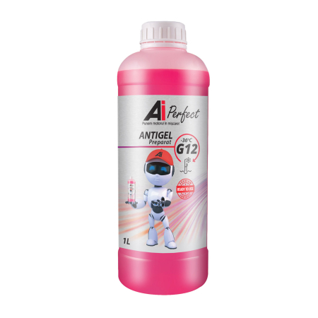 Branduri - Antigel AiPerfect G12R - 1 Litru, Gata Preparat până la -35 grade C (OAT, Roșu/Roz)
