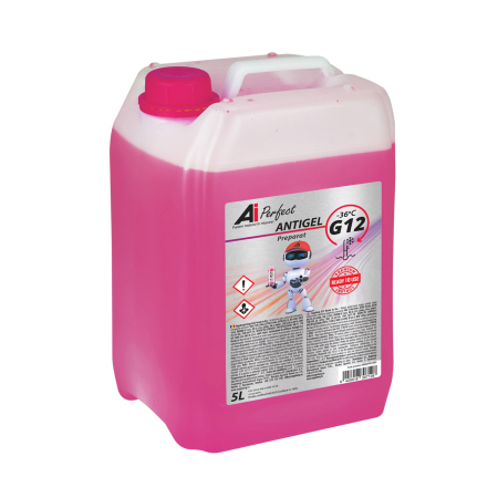 Antigel - Antigel Auto G12R AiPerfect, 5 Litri, Gata de Utilizare -35°C, Roz/Rosu, Compatibil VW TL 774-D/F, MAN 324 SNF, ASTM D3306