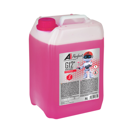 Branduri - Antigel Concentrat Auto AiPerfect G12+, 5 Litri, Long Life (5 Ani / 300.000 km), Fara Silicati, Protectie -36°C, Roz, Compatibil VW TL 774 D/F, MB 325.3