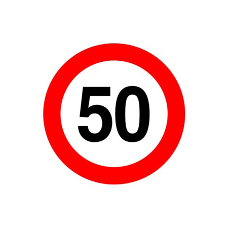 Suporturi Auto - Autocolant Hico Limită Viteză 50 km/h Film Reflectorizant Clasa I