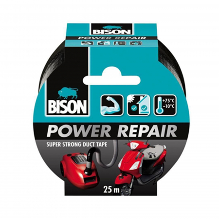 Branduri - Banda adeziva Bison texturata, neagra 50mm x 25m