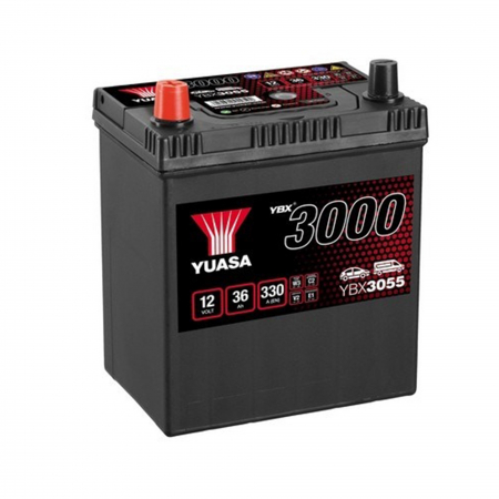 Baterii, acumulatori si incarcatoare - Baterie auto Yuasa 3000 Asia 36AH, pornire 330A, borna inversa (187x127x227)