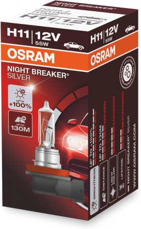 Electrica si Electronice Auto - Bec halogen H11 12V Osram Night Breaker Silver +100%
