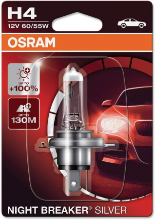 Halogen - Bec halogen H4 12V Osram Night Breaker Silver +100% blister