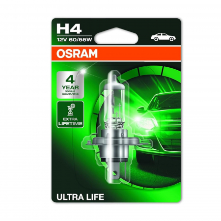 Halogen - Bec halogen H4 12V 60/55W Osram, Ultra Life Blister, 1 Buc