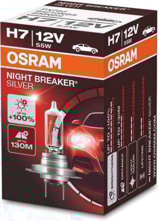 Halogen - Bec H7 Osram Night Breaker Silver +100%