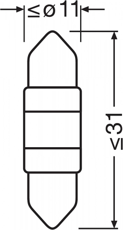 Pachet 2 blister bec LED C5W 31 mm 12V Osram 6000K [1]