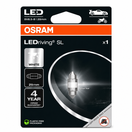 Bec auxiliar Osram LED 12V (C5W 29 mm) white 6000K blister 1 bucata