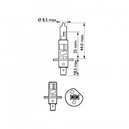 Pachet 2 Becuri Far H1 55W 12V Vision Philips (Blister) [2]