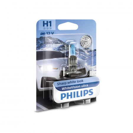 Electrica si Electronice Auto - Bec Far H1 55W 12V White Vision Philips Ultra (Blister)