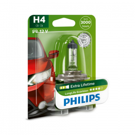 Halogen - Bec Far H4 60/55W 12V Longer Life Ecovision Philips